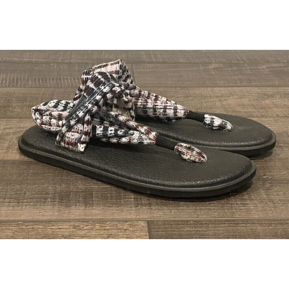 Sanuk Womens Size 7 Yoga Mat Sling Back Flip Flops Beach Comfort Sandals